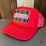 Hermosa Beach HERMOSA'84 High Crown Trucker Hat - Red (Curved Brim)