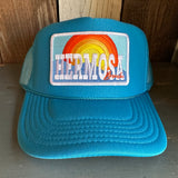 Hermosa Beach 72 & SUNNY High Crown Trucker Hat - Turquoise Blue