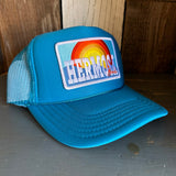 Hermosa Beach 72 & SUNNY High Crown Trucker Hat - Turquoise Blue