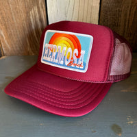 Hermosa Beach 72 & SUNNY High Crown Trucker Hat - Burgundy Maroon