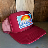 Hermosa Beach 72 & SUNNY High Crown Trucker Hat - Burgundy Maroon
