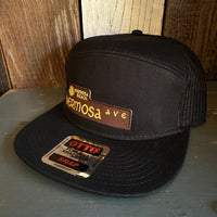 Hermosa Beach HERMOSA AVE 7 Panel Mid Profile Trucker Snapback Hat - Black