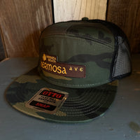 Hermosa Beach HERMOSA AVE 7 Panel Mid Profile Trucker Snapback Hat - Camo/Black