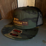 Hermosa Beach HERMOSA AVE 7 Panel Mid Profile Trucker Snapback Hat - Camo/Black