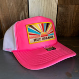 Hermosa Beach MUY HERMOSA Trucker Hat - Neon Pink/White