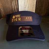 Hermosa Beach PIER AVE - Cool Comfort Performance Polyester Cool Mesh Sun Visor - Navy
