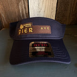 Hermosa Beach PIER AVE - Cool Comfort Performance Polyester Cool Mesh Sun Visor - Navy