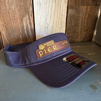 Hermosa Beach PIER AVE - Cool Comfort Performance Polyester Cool Mesh Sun Visor - Navy