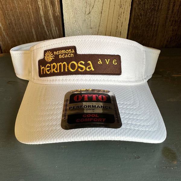 Hermosa Beach HERMOSA AVE Sun Visor Cool Comfort Performance Polyester Cool Mesh - White