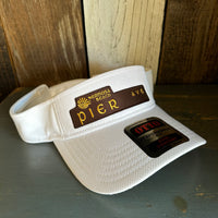 Hermosa Beach PIER AVE Sun Visor Cool Comfort Performance Polyester Cool Mesh - White