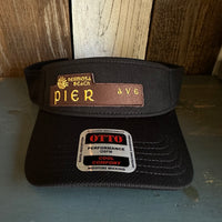 Hermosa Beach PIER AVE - Cool Comfort Performance Polyester Cool Mesh Sun Visor - Black