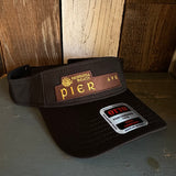 Hermosa Beach PIER AVE - Cool Comfort Performance Polyester Cool Mesh Sun Visor - Black