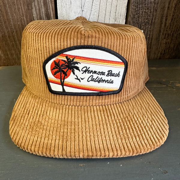 Hermosa Beach RETRO SUNSET Vintage Corduroy Hat - Khaki Brown
