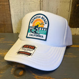Hermosa Beach 1 to 3 FEET & RISING High Crown Trucker Hat - White