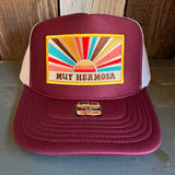 Hermosa Beach MUY HERMOSA Trucker Hat - Maroon/White
