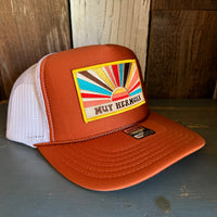 Hermosa Beach MUY HERMOSA High Crown Trucker Hat - Texas Orange/White