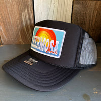 Hermosa Beach 72 & SUNNY High Crown Trucker Hat - Black (Curved Brim)