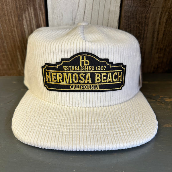 Hermosa Beach ARE YOU ESTABLISHED? Vintage Corduroy Hat - Beige / Off White