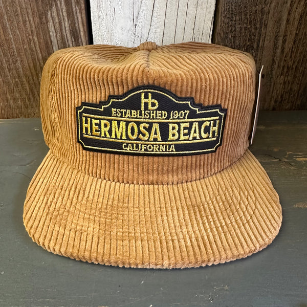 Hermosa Beach ARE YOU ESTABLISHED? Vintage Corduroy Hat - Khaki Brown