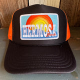 Hermosa Beach 72 & SUNNY Trucker Hat - Black/Neon Orange