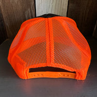 Hermosa Beach OBLIGATORY SUNSET Trucker Hat - Black/Neon Orange