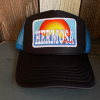 Hermosa Beach 72 & SUNNY Trucker Hat - Black/Neon Blue/Black