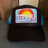 Hermosa Beach 72 & SUNNY Trucker Hat - Black/Neon Blue/Black