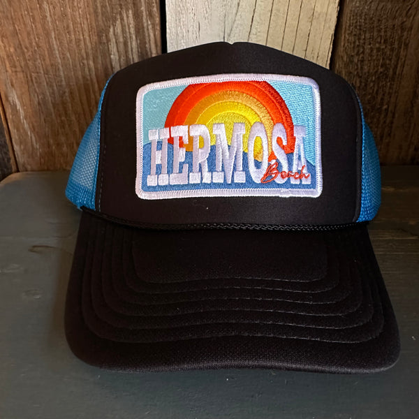 Hermosa Beach 72 & SUNNY Trucker Hat - Black/Neon Blue/Black