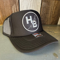 Hermosa Beach SKATEBOARDING WAS NEVER A CRIME High Crown Trucker Hat - Black (Curved Brim)