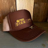 Hermosa Beach PIER AVE High Crown Trucker Hat - Brown