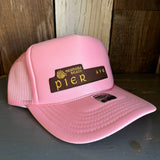 Hermosa Beach PIER AVE High Crown Trucker Hat - Pink