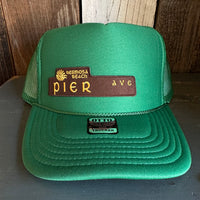 Hermosa Beach PIER AVE High Crown Trucker Hat - Kelly Green