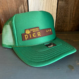 Hermosa Beach PIER AVE High Crown Trucker Hat - Kelly Green