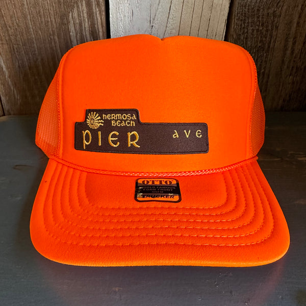 Hermosa Beach PIER AVE Trucker Hat - Orange
