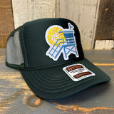 Hermosa Beach LIFEGUARD TOWER High Crown Trucker Hat - Dark Green
