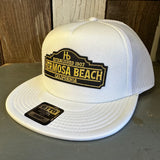 Hermosa Beach ARE YOU ESTABLISHED? Trucker Hat - White (Flat Brim)