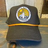SOUTH BAY SURF (Multi Color Patch) 5 Panel Golf, Rope caps - Loden/Gold Braid