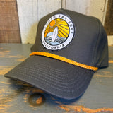 SOUTH BAY SURF (Multi Color Patch) 5 Panel Golf, Rope caps - Loden/Gold Braid
