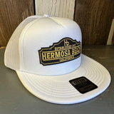 Hermosa Beach ARE YOU ESTABLISHED? Trucker Hat - White (Flat Brim)