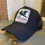 Hermosa Beach SURF HERMOSA :: OPEN DAILY High Crown 5 Panel Perforated Mesh Back Hat - Black