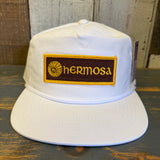 Hermosa Beach SURF HERMOSA :: OPEN DAILY Nylon/Cotton Blend Hat - White