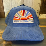Hermosa Beach MUY HERMOSA Five-Panel Corduroy Cap - Ocean Blue