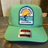 Hermosa Beach 1 to 3 FEET HIGH & RISING 5 Panel Mid Profile Baseball Cap - Cactus Green