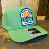 Hermosa Beach 1 to 3 FEET HIGH & RISING 5 Panel Mid Profile Baseball Cap - Cactus Green