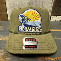 Hermosa Beach FIESTA Corduroy Baseball Cap - Olive Green