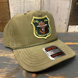 SMOKEY BEAR :: ONLY YOU CAN PREVENT FOREST FIRES Corduroy Baseball Cap - Olive Green