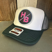 Hermosa Beach SO PITTED! :: HB SURFBOARD High Crown Trucker Hat - Dark Green/White