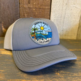 Hermosa Beach SHOREFRONT 6 Panel Trucker Hat - Steel/White