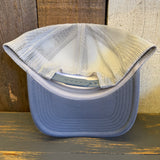 Hermosa Beach SURF HERMOSA :: OPEN DAILY 6 Panel Trucker Hat - Steel/White