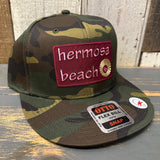 Hermosa Beach WELCOME SIGN 6 Panel FLEX BILL Snapback Hat - Camo